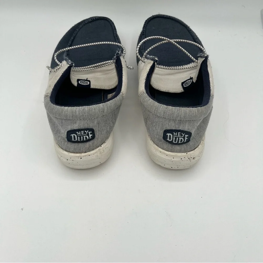 Hey Dude Blue and Grey Moccasins Slip-On Comfort